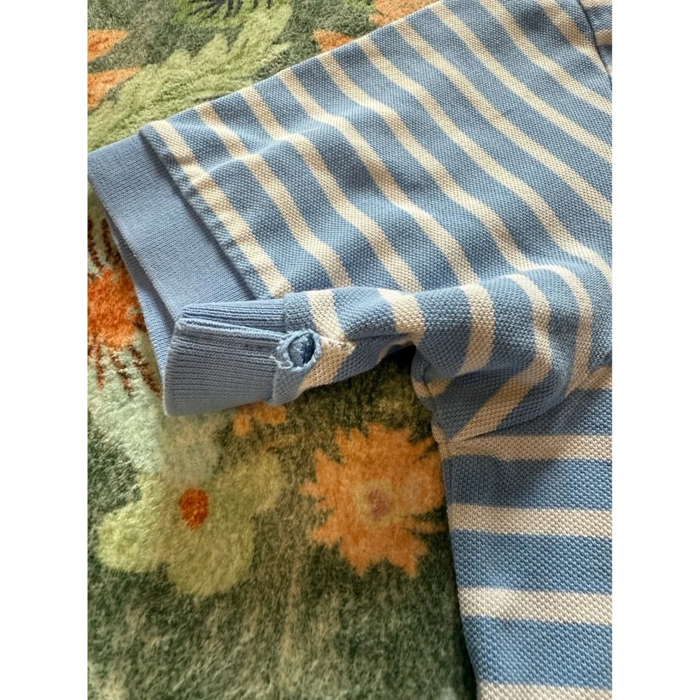 Polo Ralph Lauren Mens Blue White Striped Cotton Pique Polo‎ Shirt Large
